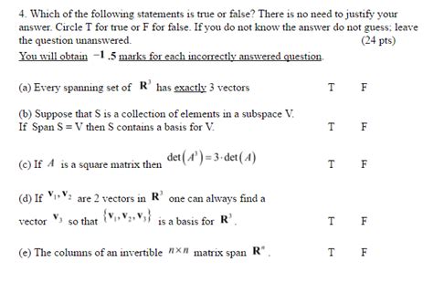 Solved 4 Which Of The Following Statements Is True Or Chegg