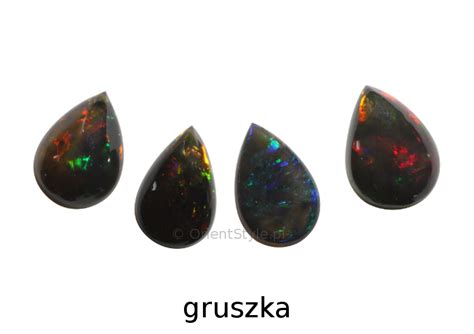 Czarny Opal Kaboszon Gruszka Orient Style Hurtownia Kamieni