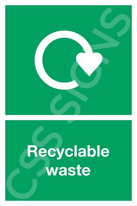 Recyclable Waste Sign Sign Shop Ireland Css Signs