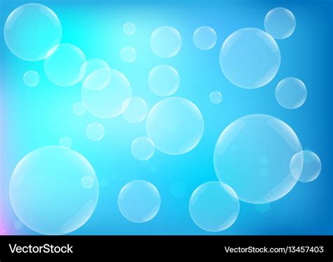 Abstract Bubbles With Blue Color Background Vector Image