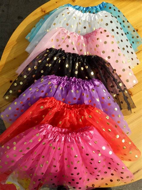 2021 New Arrival Kid Girls Tutus Skirt Gold Polka Dot Dance Dresses