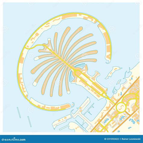 Palm Jumeirah Icon Dubai Vector Island Map Illustration. Palm Jumeirah ...