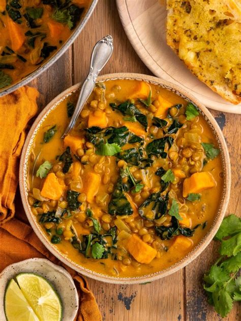 Vegan Sweet Potato Lentil Kale Stew Shortgirltallorder