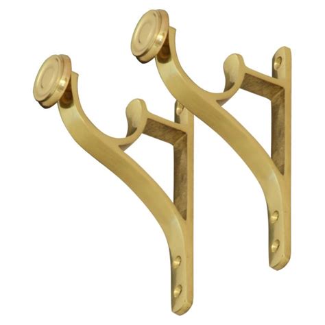 Curtain End Brackets - Polished Brass House of Brass Ltd