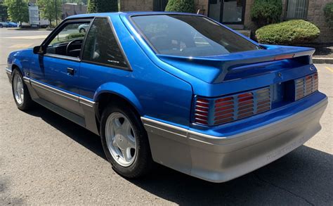 Bright Blue 1993 Ford Mustang GT Hatchback