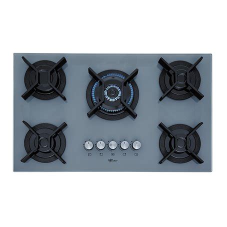 Cooktop 5 Bocas a Gás Fischer Infinity Mesa de Vidro e Queimador