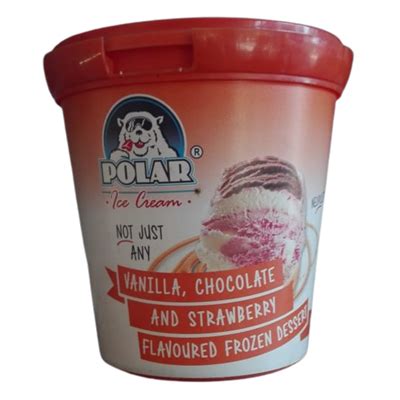 Polar 500ml NJA Tub Vanilla Chocolate Strawberry Mix Ice Cream