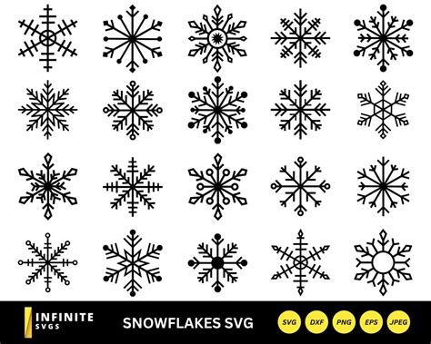 Snowflakes Svg Snowflake Svg Bundle Winter Svg Snowflake File Snowflakes Svg Snowflake