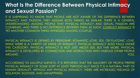 Ppt Difference Between Physical Intimacy And Sexual Passion