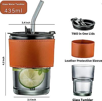 Buy Mexonic Leather Grip Coffee Cup Sipper Glass With Straw Mug With