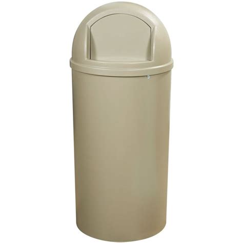 Rubbermaid Marshal Domed Trash Can 25 Gallon Beige