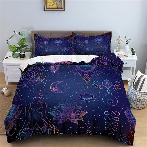 Celestial Bedding Blue Zen Chic Witchy Decor Dorm Bedding Aesthetic