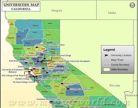 Map Of California Universities Time Zones Map