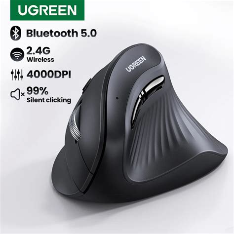 Ugreen Mouse Vertical Sem Fio Bluetooth G Ergon Mico Dpi