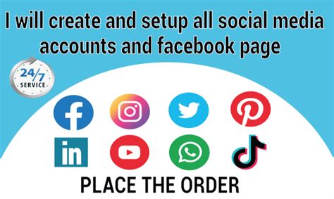 Create And Setup All Social Media Accounts And Facebook Page By