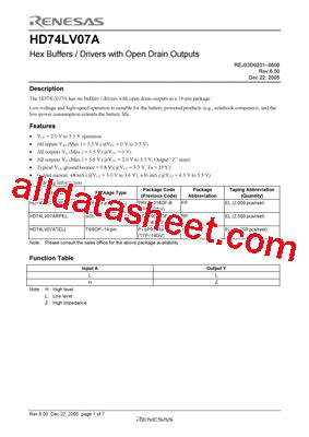 Hd Lv A Datasheet Pdf Renesas Technology Corp