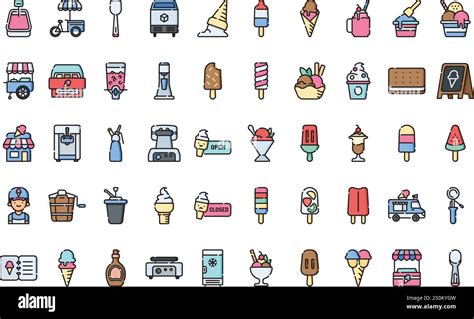Ice Cream Shop Icons High Quality Vector Icons Collection With Editable