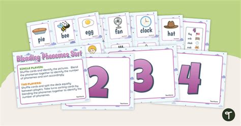 Blending Phonemes Sorting Center Teach Starter