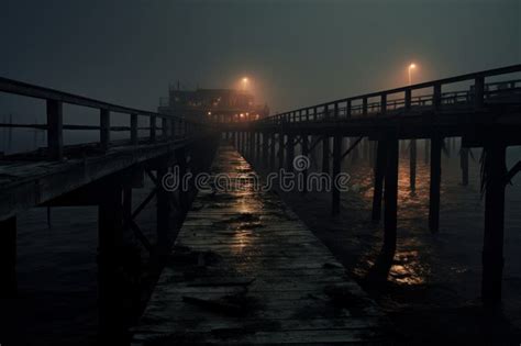 Abandoned Pier Crumbling Generate Ai Stock Illustration Illustration