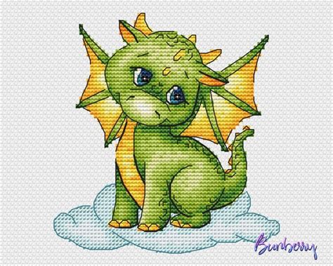 Emerald Dragon Cross Stitch Pattern Code Bs Bunberry Stitch Buy