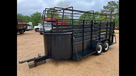 16 Tandem Bumper Pull Cattle Trailer Lot 635 Youtube