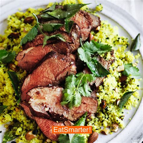 Lammsteak Mit Blumenkohlreis Und Mandeln Rezept In 2020 Low Carb