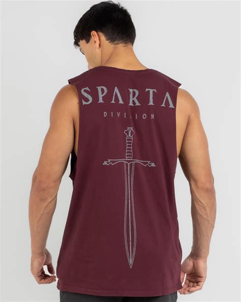 Shop Sparta Xiphos Muscle Tank In Port Overdye Fast Shipping Easy