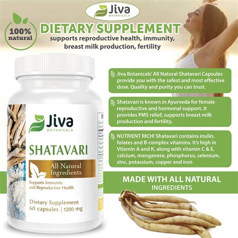 Jiva Botanicals Organic Shatavari Capsules Mg Shatavari Root