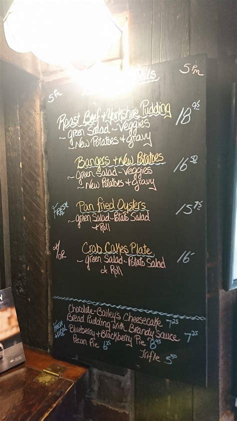 Menu At Crow Gate Pub Nanaimo