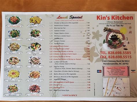 Menu At Kins Kitchen Restaurant Hendersonville