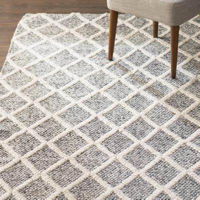 Union Rustic Huberty Geometric Handmade Flatweave Ivory Black Area Rug