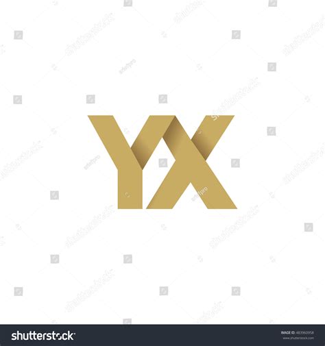 Initial Letters Yx Overlapping Fold Logo Brown Royalty Free Stock