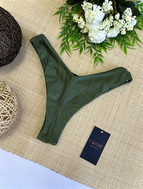 Biqu Ni Vit Ria Verde Militar Corais Bikini