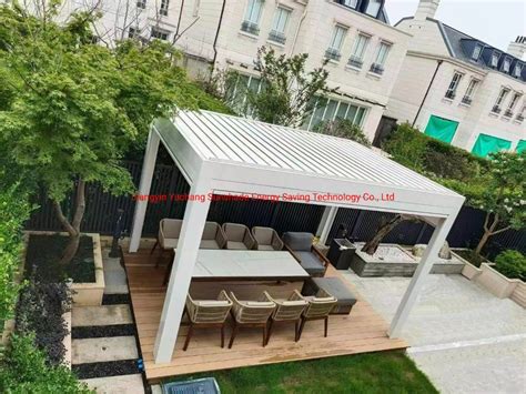 Customized Modern Motorized Louvered Roof Canopy Awning Outdoor Garden