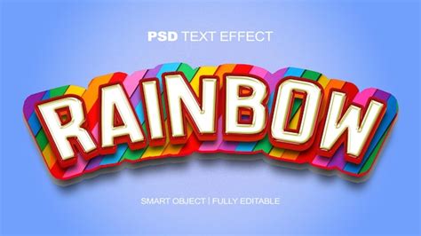 Efecto De Texto Del Arco Iris Archivo PSD Premium