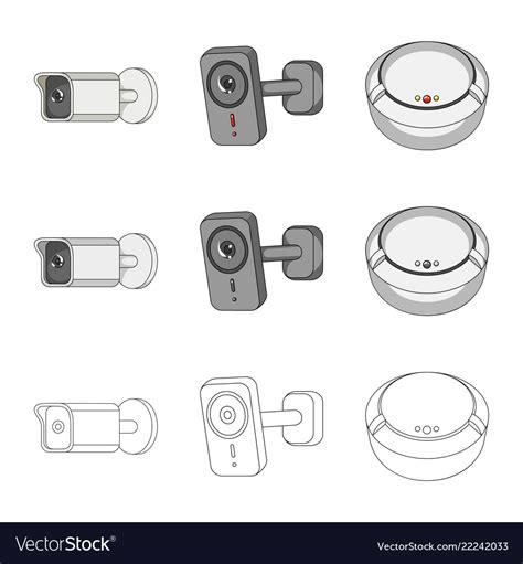 cctv  camera symbol set royalty  vector image