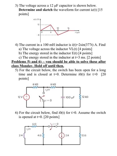 Solved The Voltage Across A F Capacitor Is Shown Chegg