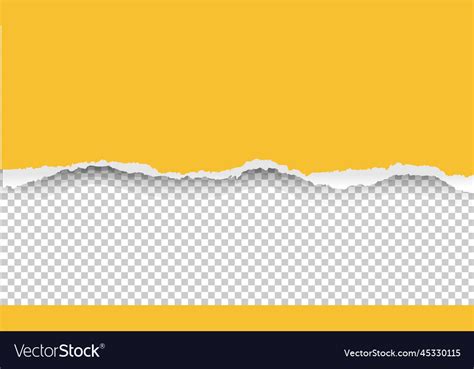 Yellow Torn Paper And Transparent Background Vector Image