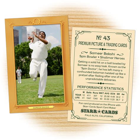 Custom Cricket Cards - Retro 75™ Series Starr Cards