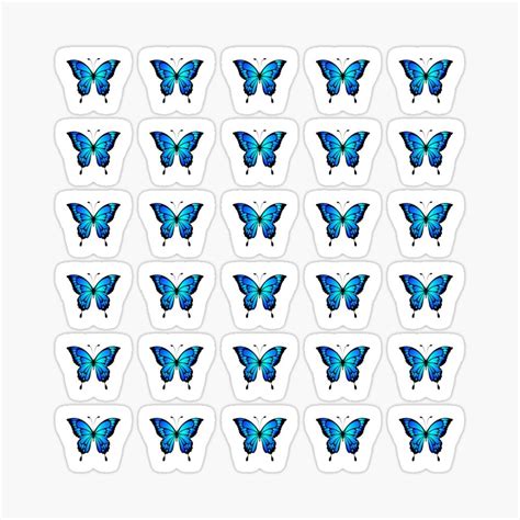 Blue Butterfly Mini Pack Sticker Best Redbubble Planner Butterfly Clip