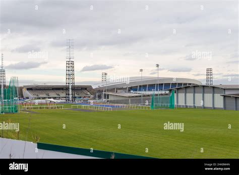 Construction of the Alexander Stadium in Perry Barr, Birmingham for the ...