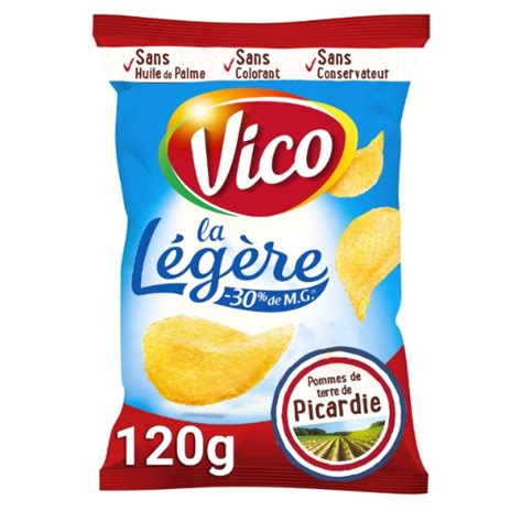 Chips légère nature VICO le sachet de 120 g à Prix Carrefour