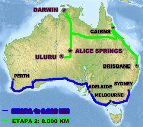 Australia Ruta De 6 Meses En Dos Etapas