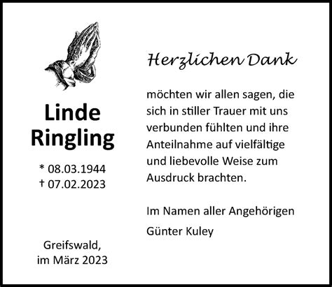 Traueranzeigen Von Linde Ringling Trauer Anzeigen De