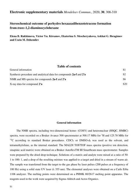 Pdf Stereochemical Outcome Of Perhydro Hexaazadibenzotetracene