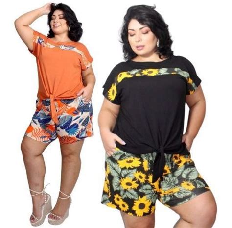 Conjunto De Bermuda Plus Size Mercadolivre