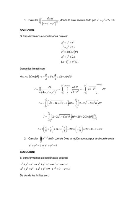 Ejercicios Resueltos De Integrales Dobles Pdf