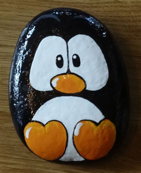 rock penguin for the garden | Rock painting designs, Painted rocks kids ...