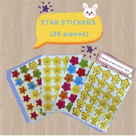 24pcs Star Stickers Cute Stickers Stickers For Students