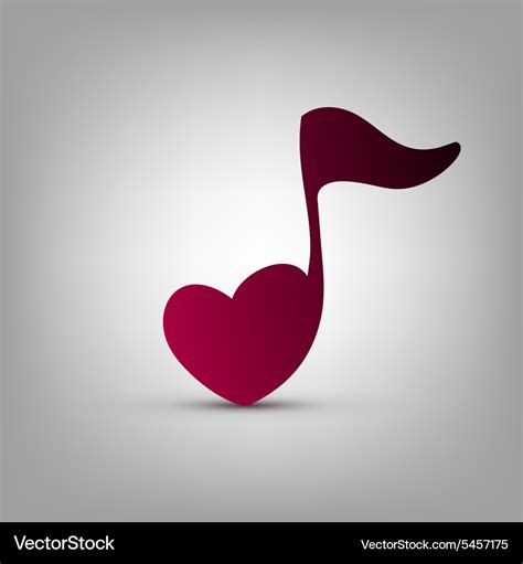 Heart Shaped Musical Note Royalty Free Vector Image